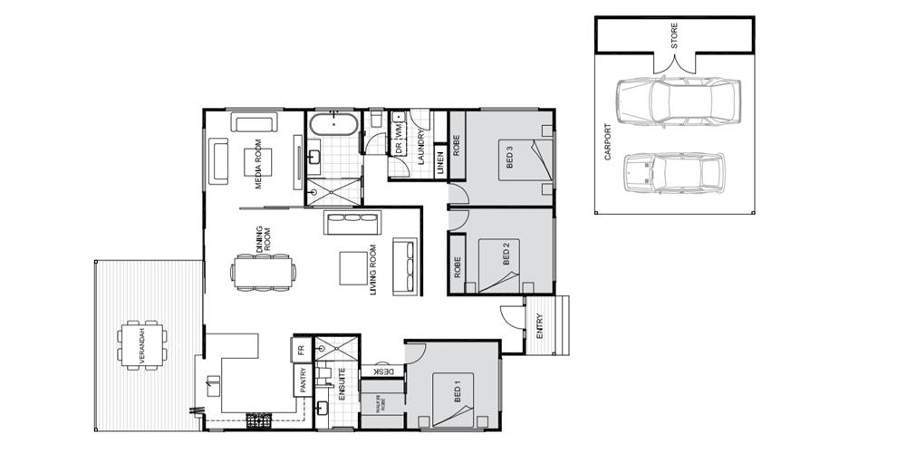 Poinciana floorplan Koru Builders Cairns